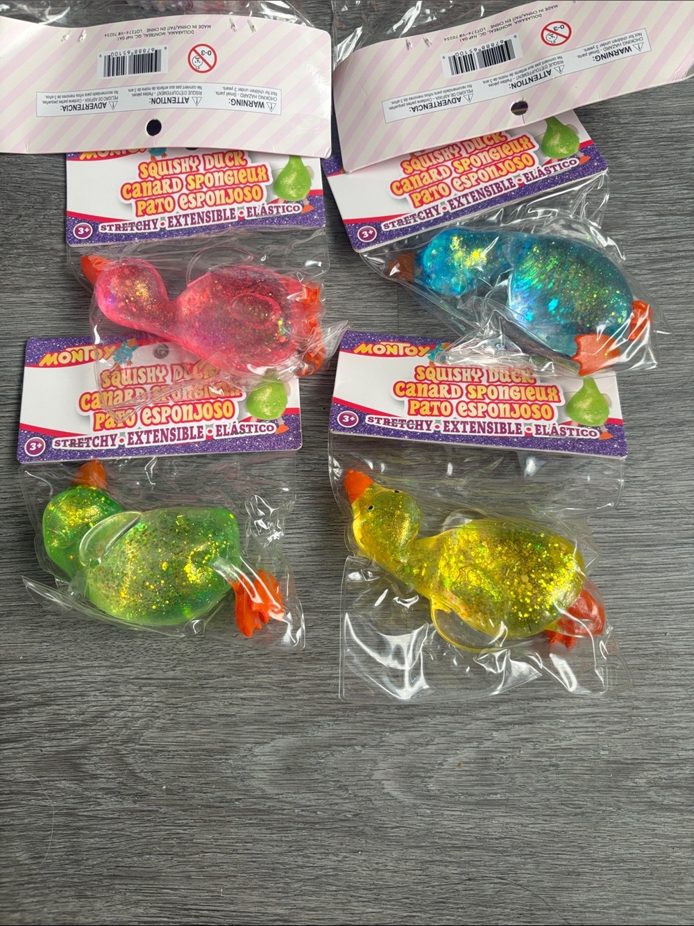 VIRAL Squishy Glitter Stretchy Duck Bundle all 4 colours!